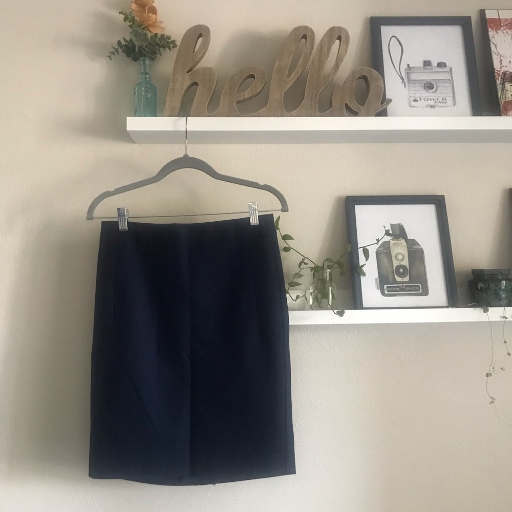 Navy Pencil Skirt